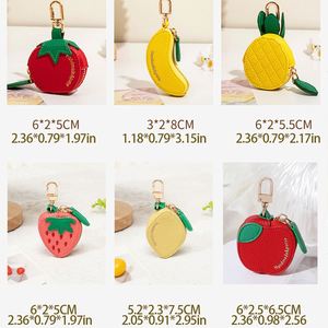 Porte-clés en cuir PU Série Fruits, Étui pour écouteurs, Porte-monnaie compact mignon, Breloque de sac décorative pour promotion - Product Image 2