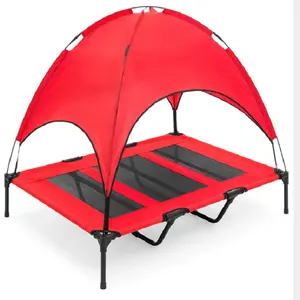 Outdoor Reizen Hond Bed Verhoogde Pet Cot Met Luifel Voor Camping Of Strand