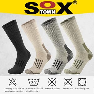 3 packs de chaussettes de randonnée en laine mérinos rembourrées pour le camping en plein air, le trekking, le cyclisme à séchage rapide et doux. - Product Image 3