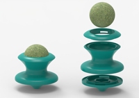 Nouveau design 2023 : Jouet à mâcher pour chats en ABS écologique, boule de catnip et friandises à la menthe, jouet mural rotatif attrayant pour chats d'intérieur
