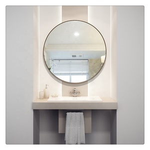 Hotel Decorative Wall Mounted Stainless Steel Custom <b>Framed</b> Round Bathroom Wall <b>Mirror</b> 2mm to 6mm ,and 1.1mm Bathroom <b>Mirror</b> - Product Image 2