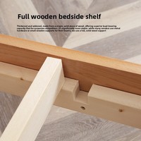 Lit double en bois massif 1,8 m pour chambre principale, avec rangement, lit bas, style chinois moderne et simple, assemblage à mortaise et tenon, modèle 311