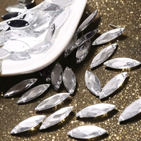 Marquise forme clair acrylique strass taille 7*21MM perles à coudre en vrac pour vêtements chaussures ongles accessoires