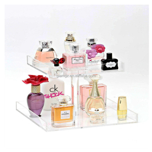 <span class=keywords><strong>2</strong></span> <span class=keywords><strong>Tier</strong></span> phòng tắm mỹ phẩm lưu trữ dresser <span class=keywords><strong>Countertop</strong></span> Organizer Acrylic Giá nước hoa hiển thị đứng - Product Image 4