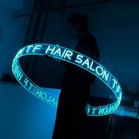 Enseigne LED murale circulaire à 360 degrés, bar de nuit, néon, lampe de plafond, enseigne LED flexible en acrylique personnalisée, enseigne néon personnalisée