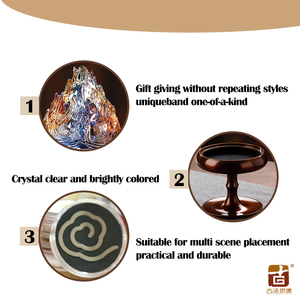 เครื่องหอมโบซานทำมือพร้อมฐานทองแดงงานฝีมือจีนโบราณแก้วกลิ่นหอมสำหรับการทำสมาธิเซนในบ้าน - Product Image 3