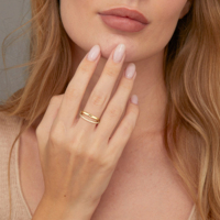 Ensemble de bagues à double couche, bande unie et bande en zircon, ton or, bagues empilables minimalistes pour femmes, bijoux de mode au quotidien
