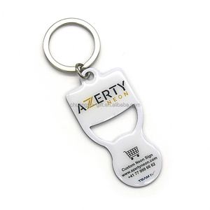 Stainless Steel Germany Shopping Trolley Carts Token Epoxy <b>Keychain</b> Laser Logo Supermarket Trolley Keyring - Product Image 3