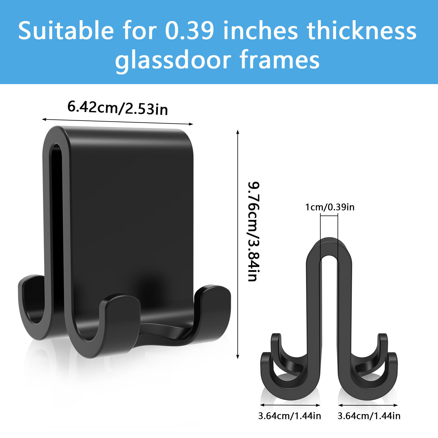 ตะขอคู่สีดำกว้าง