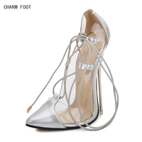 Chaussures de créateur pour femmes, bout pointu, bride fine et talon métallique 16 cm, marques célèbres