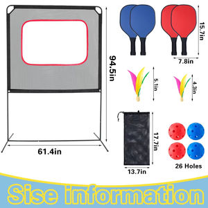 Juego Multifuncional para Exteriores, Combo de Pickleball y Bádminton para 4 Jugadores, Incluye Red, Palas, Pelotas y Bolsa para la Familia - Product Image 4