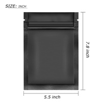 Sacs en plastique Mylar personnalisés avec impression personnalisée, en aluminium mat noir, à trois soudures latérales, refermables avec fermeture éclair, pour l'emballage alimentaire