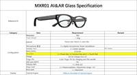 Lunettes AR MXR01 à écran unique, traduction IA, affichage HUD des sous-titres, fabrication OEM en Chine, moule privé, alliage de titane, 32 Go de ROM