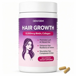 Suplemento para el Crecimiento del Cabello OEM/OAM, Cápsulas de Biotina y Colágeno de 10,000mcg, 120 Unidades, Suplemento Dietético para Mujeres - Product Image 1