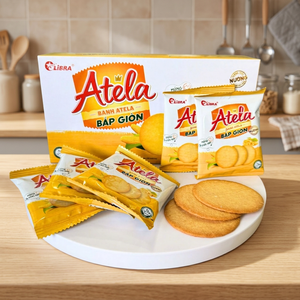 Biscuits croustillants au maïs salé non frits Libra Vietnam 150g Texture croustillante Prêts à manger Emballage en boîte - Product Image 1