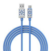 Câble de charge rapide Type-C tendance pour iPhone 17/16/15/14/13, compatible ordinateur et imprimante, trois couleurs, durable