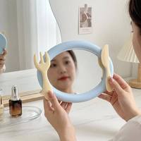 Miroir de maquillage compact et mignon, décoration couteau-fourchette, miroir cosmétique portable de poche pour les voyages
