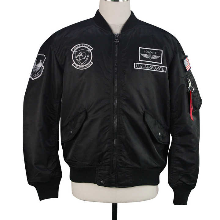 ジャケット・アウター sasquatchfabrix - Chinese Flight Jacket Men's Print Logo Flight Casual Windbreaker Bomber Jacket