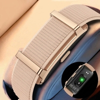 Bracelet intelligent à sangle tressée, moniteur d'activité physique, étanche, moniteur de fréquence cardiaque, détection d'oxygène dans le sang, appels Bluetooth