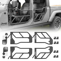 Porte de tube de fer tout-terrain de Style robuste demi-portes avec miroir latéral pour 2018 2019 2024 2023 jk jl JL JLU JT