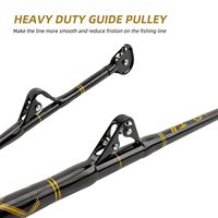 Joran Pancing Laut Dalam Daya Tinggi 130LB 1.69m Super Keras untuk Memancing Ikan Besar, 2 Seksi, Bahan Fiberglass