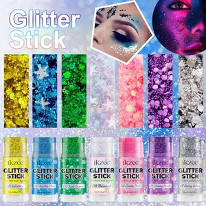 OEM Private Label 7 Farben Aufhellen des Haar Lidschatten Gesicht Körper Glitter Kosmetisches Make-up Glitter Stick