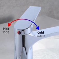 Robinet de lavabo de salle de bain blanc de style américain, monocommande, en alliage de zinc électroplaqué, avec cartouche céramique, anti-éclaboussures, eau chaude/froide