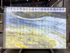 Carreaux de marbre bleu cristal translucide, carreaux de marbre <span class=keywords><strong>ciel</strong></span> bleu rétro-éclairé, décoration de fond mural - Product Image 2