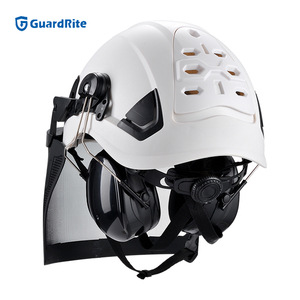 Casco de construcción de rescate <span class=keywords><strong>3</strong></span> en 1, malla, protector facial, <span class=keywords><strong>orejeras</strong></span>, juego de casco de seguridad con correa para la barbilla - Product Image 5