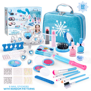 Set de Maquillaje de Princesa Frozen de 32 Piezas, Lavable, No Tóxico, Kit de Cosméticos para Niñas, Juego de Imitación, Maquillaje Real para Niñas - Product Image 1