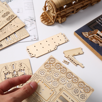Modèle de train à vapeur en bois 3D pour la production en masse, commande en gros pour les amateurs et la décoration, idéal comme cadeau
