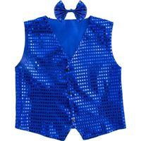 Gilet scintillant à paillettes XJ pour enfants, costumes de danse jazz et hip-hop unisexes pour spectacles sur scène