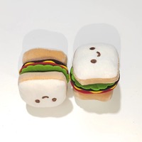 Jouet à mâcher grinçant pour chien Mignon Fast Food Hamburg Soft Durable Pet Squeaky Toy Plush Dog Toys