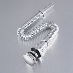 A buon mercato in plastica Pop-Up lavabo di scarico flessibile lavello cromato tubo di scarico con fili in acciaio inox - Product Image 3