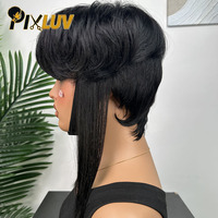 Promo Panas HD Chioma untuk Wig Rambut Asli Brasil Virgin dengan Poni Warna 1B Tanpa Lem untuk Wanita Kulit Hitam