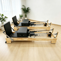 Système de poulie à corde pour Reformer Pilates en bois de chêne, réglable, professionnel, idéal pour studio de fitness de 150 m²