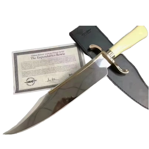 Coltello <span class=keywords><strong>Bowie</strong></span> Personalizzabile RAM BOM con Lama in Acciaio Inossidabile, Manico in Avorio, Fodero Industriale, Supporto DIY OEM/ODM - Product Image 2