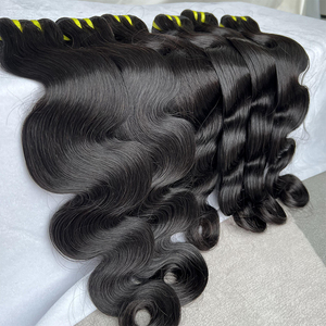 12a 15A cơ thể sóng nguyên bó Ấn Độ 100% chư<span class=keywords><strong>a</strong></span> qua chế biến tóc con người lỏng lẻo bouncy lượn sóng đôi rút ra Trinh Nữ bó dệt phần mở rộng - Product Image 4