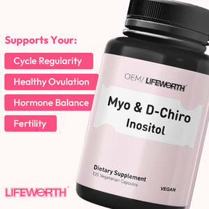 Lifeorth Myo-<span class=keywords><strong>Inositol</strong></span> & D-chinositol อาหารเสริมวิตามิน B8สำหรับผู้หญิงสำหรับรักษาสมดุลของฮอร์โมนและการสนับสนุนสุขภาพของรังไข่มังสวิรัติ - Product Image 2