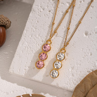 Collier pendentif en acier inoxydable sans ternissement avec zircone cubique, bijoux chics et tendance, imperméable, charme exquis, accessoires brillants