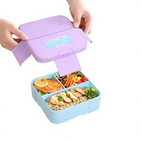 Boîte à lunch compartimentée, boîte bento, compatible micro-ondes, boîte à repas pour le bureau et les étudiants, qualité alimentaire