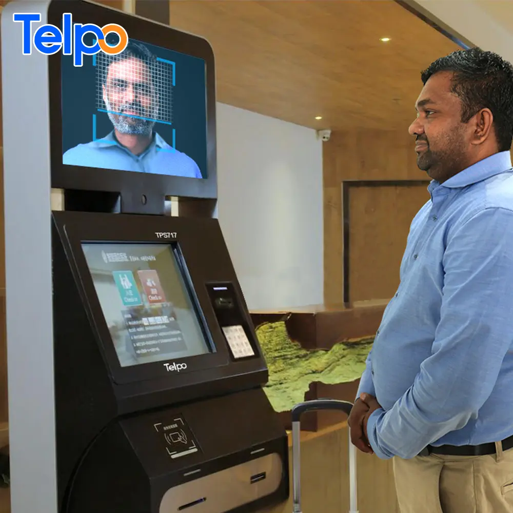 Telpo смарт-самостоятельное обслуживание, RFID-карта, гостиничный двойной экран, самостоятельная проверка входа/выхода, киоск, платежная машина
