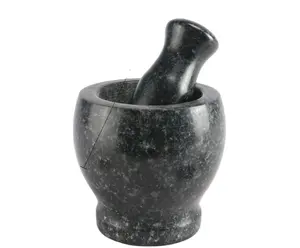 cheap polished Natural granite pound bowls stone mortar pestle for spice