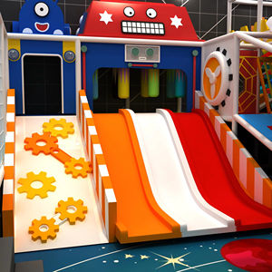 המפעל ישירות למכור שקופיות גדול קריקטורה היקום נושא פעוט ילדים ציוד משחק רך מקורה עם טרמפולינה פרק טרמפולינה - Product Image 5