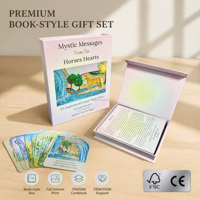 Juego de Tarjetas de Afirmación con Corazones Personalizados, Estilo Libro, Caja Magnética, Impresión Completa en el Interior, 52 Tarjetas de Oráculo, Regalo de Bienestar B2B, OEM