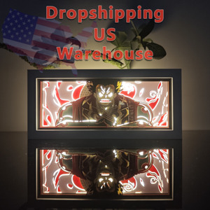 Demon <span class=keywords><strong>Slayer</strong></span> Magazzino USA Dropshipping Kpop Demon Hunter Lampada Intagliata in Carta 3D Light Box Decorazione da Tavolo Regalo di Natale - Product Image 3