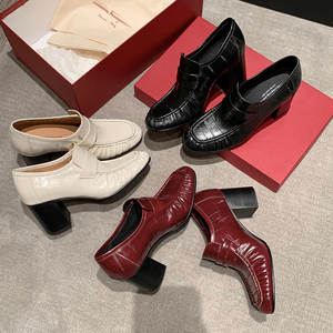 WETKISS Scarpe da <span class=keywords><strong>Donna</strong></span> Personalizzate <span class=keywords><strong>con</strong></span> <span class=keywords><strong>Tacco</strong></span> Grosso e Punta Quadrata, Scarpe Eleganti da Ufficio in Pelle <span class=keywords><strong>con</strong></span> <span class=keywords><strong>Tacco</strong></span> Alto - Product Image 4