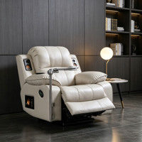 Fauteuil inclinable pivotant en cuir avec haut-parleur Bluetooth et plateau latéral, chaise longue inclinable pour salon, mobilier de gros pour la maison