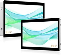 Moniteur tactile industriel encastré en aluminium de 21,5 pouces, offre un écran multi-touch réactif avec des images nettes