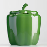 Charmant pot d'étanchéité en céramique de poivre jaune avec logo personnalisé boîte à grains de café, pot à bonbons et bonbons en céramique avec couvercle
